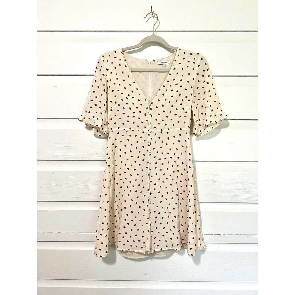 Nasty Gal Little Strawberries Mini Dress Button Front Size 0 RARE XSmall Y2K